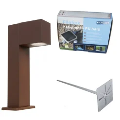 QAZQA Stehlampen Außen|Gartenbeleuchtung*Industrielle stehende Außenlampe rostbraun 30 cm IP44 - Baleno