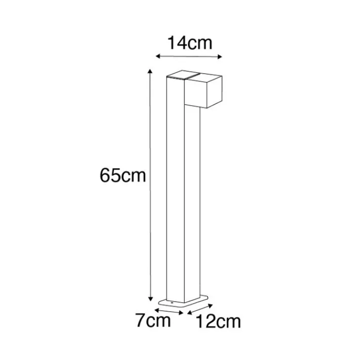 QAZQA Stehlampen Außen|Gartenbeleuchtung*Industrielle stehende Außenlampe schwarz 65 cm IP44 - Baleno