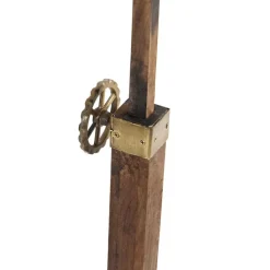 QAZQA Schlafzimmerlampen|Esszimmerlampen*Industrielle Stehlampe Bronze mit Holz - Mangos