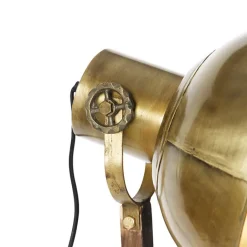 QAZQA Schlafzimmerlampen|Esszimmerlampen*Industrielle Stehlampe Bronze mit Holz - Mangos