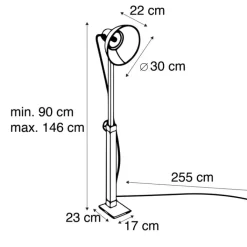 QAZQA Schlafzimmerlampen|Esszimmerlampen*Industrielle Stehlampe Bronze mit Holz - Mangos