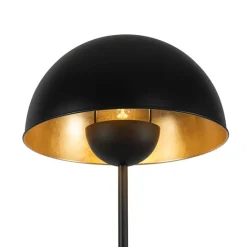 QAZQA Schlafzimmerlampen|Esszimmerlampen*Industrielle Stehlampe schwarz mit Gold 160 cm - Magnax