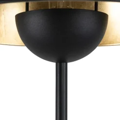 QAZQA Schlafzimmerlampen|Esszimmerlampen*Industrielle Stehlampe schwarz mit Gold 160 cm - Magnax