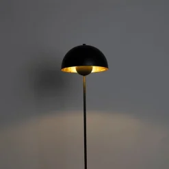 QAZQA Schlafzimmerlampen|Esszimmerlampen*Industrielle Stehlampe schwarz mit Gold 160 cm - Magnax