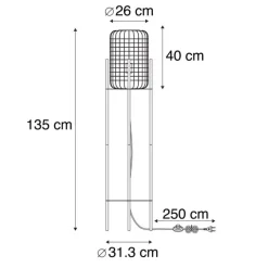 QAZQA Stehlampen|Wohnzimmerlampen*Industrielle Stehlampe schwarz - Bliss Vefa