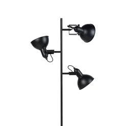 QAZQA Schlafzimmerlampen|Wohnzimmerlampen*Industrielle Stehlampe schwarz mit goldenen 3 Lichtern - Tommy