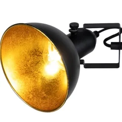 QAZQA Schlafzimmerlampen|Wohnzimmerlampen*Industrielle Stehlampe schwarz mit goldenen 3 Lichtern - Tommy