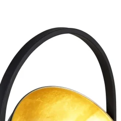 QAZQA Schlafzimmerlampen|Küchenlampen*Industrielle Stehlampe schwarz mit goldenen 3-Lichtern - Emilienne Novo