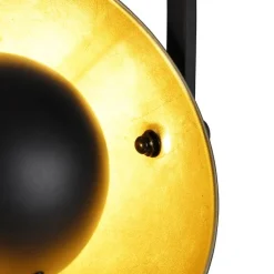 QAZQA Schlafzimmerlampen|Küchenlampen*Industrielle Stehlampe schwarz mit goldenen 3-Lichtern - Emilienne Novo