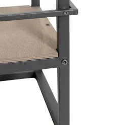 QAZQA Stehlampen|Wohnzimmerlampen*Industrielle Stehlampe schwarz mit Holz - Cage Rack