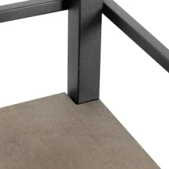 QAZQA Stehlampen|Wohnzimmerlampen*Industrielle Stehlampe schwarz mit Holz - Cage Rack