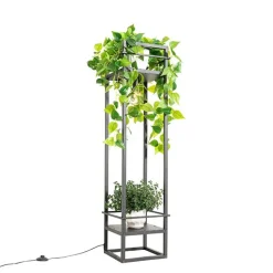 QAZQA Schlafzimmerlampen|Küchenlampen*Industrielle Stehlampe schwarz - Cage Rack