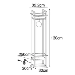 QAZQA Schlafzimmerlampen|Küchenlampen*Industrielle Stehlampe schwarz - Cage Rack