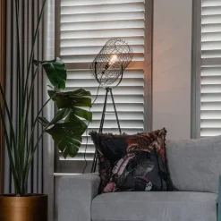 QAZQA Stehlampen|Wohnzimmerlampen*Industrielle Stehlampe Stativ Stahl schwarz - Bliss Vefa