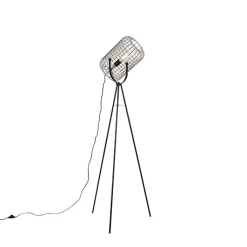 QAZQA Stehlampen|Wohnzimmerlampen*Industrielle Stehlampe Stativ Stahl schwarz - Bliss Vefa