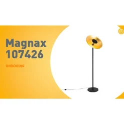 QAZQA Schlafzimmerlampen|Küchenlampen*Industrielle Stehleuchte schwarz mit goldenem Innenleben 60 cm - Magnax