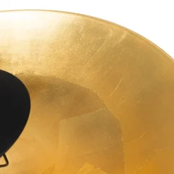 QAZQA Schlafzimmerlampen|Küchenlampen*Industrielle Stehleuchte schwarz mit goldenem Innenleben 60 cm - Magnax