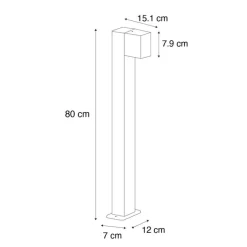 QAZQA Gartenbeleuchtung|Stehlampen Außen*Industrielle Stehleuchte für den Außenbereich Dunkelgrau 80 cm IP44 - Baleno