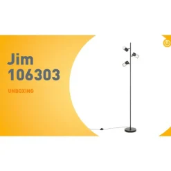 QAZQA Stehlampen|Wohnzimmerlampen*Industrielle Stehleuchte schwarz 3-flammig - Jim