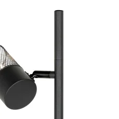 QAZQA Stehlampen|Wohnzimmerlampen*Industrielle Stehleuchte schwarz 3-flammig - Jim