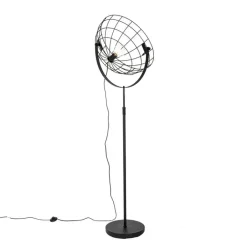 QAZQA Stehlampen|Wohnzimmerlampen*Industrielle Stehleuchte schwarz 50 cm verstellbar - Hanze