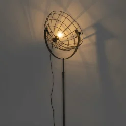 QAZQA Stehlampen|Wohnzimmerlampen*Industrielle Stehleuchte schwarz 50 cm verstellbar - Hanze