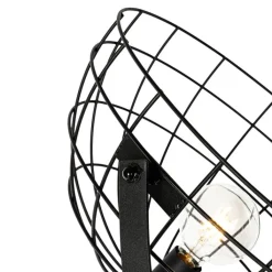 QAZQA Stehlampen|Wohnzimmerlampen*Industrielle Stehleuchte schwarz 50 cm verstellbar - Hanze