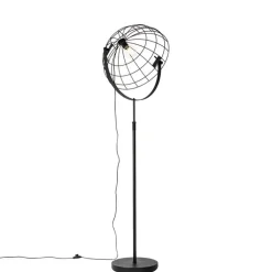 QAZQA Stehlampen|Wohnzimmerlampen*Industrielle Stehleuchte schwarz 50 cm verstellbar - Hanze