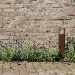 QAZQA Gartenbeleuchtung|Stehlampen Außen*Industrielle Stehleuchte für den Außenbereich, rostbraun, 50 cm, IP44 – Dänemark