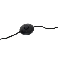 QAZQA Stehlampen|Wohnzimmerlampen*Industrielle Stehleuchte schwarz mit Messing 2-flammig – Haicha