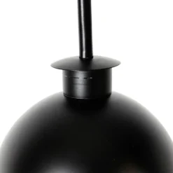 QAZQA Stehlampen|Wohnzimmerlampen*Industrielle Stehleuchte schwarz mit Messing 2-flammig – Haicha