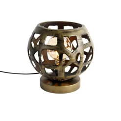 QAZQA Tischlampen|Wohnzimmerlampen*Industrielle Tischlampe Antikgold - Bobby