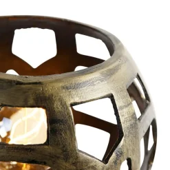 QAZQA Tischlampen|Wohnzimmerlampen*Industrielle Tischlampe Antikgold - Bobby