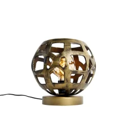 QAZQA Tischlampen|Wohnzimmerlampen*Industrielle Tischlampe Antikgold - Bobby