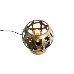 QAZQA Tischlampen|Wohnzimmerlampen*Industrielle Tischlampe Antikgold - Bobby