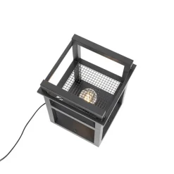 QAZQA Tischlampen|Wohnzimmerlampen*Industrielle Tischlampe schwarz - Cage Rack