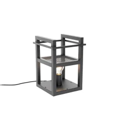 QAZQA Tischlampen|Wohnzimmerlampen*Industrielle Tischlampe schwarz - Cage Rack