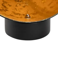 QAZQA Lampen Für Dein Homeoffice|Schlafzimmerlampen*Industrielle Tischlampe schwarz mit goldener Innenseite - Magna Eglip