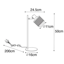 QAZQA Tischlampen|Wohnzimmerlampen*Industrielle Tischlampe schwarz mit Gold - Kayden