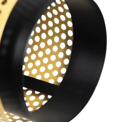 QAZQA Tischlampen|Wohnzimmerlampen*Industrielle Tischlampe schwarz mit Gold - Kayden