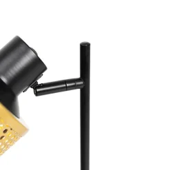 QAZQA Tischlampen|Wohnzimmerlampen*Industrielle Tischlampe schwarz mit Gold - Kayden
