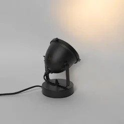 QAZQA Tischlampen|Wohnzimmerlampen*Industrielle Tischlampe schwarz 18 cm - Emado