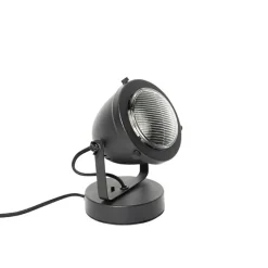 QAZQA Tischlampen|Wohnzimmerlampen*Industrielle Tischlampe schwarz 18 cm - Emado