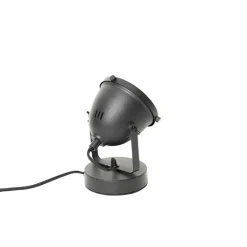 QAZQA Tischlampen|Wohnzimmerlampen*Industrielle Tischlampe schwarz 18 cm - Emado