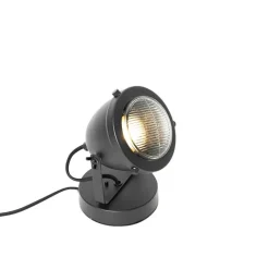 QAZQA Tischlampen|Wohnzimmerlampen*Industrielle Tischlampe schwarz 18 cm - Emado