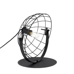 QAZQA Tischlampen|Wohnzimmerlampen*Industrielle Tischlampe schwarz verstellbar - Hanze