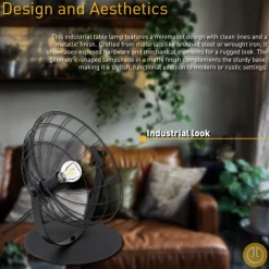 QAZQA Tischlampen|Wohnzimmerlampen*Industrielle Tischlampe schwarz verstellbar - Hanze