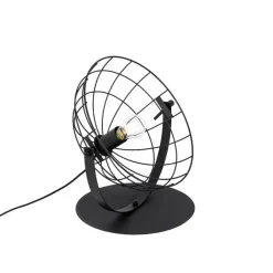 QAZQA Tischlampen|Wohnzimmerlampen*Industrielle Tischlampe schwarz verstellbar - Hanze