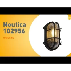 QAZQA Gartenbeleuchtung|Außenwandleuchten*Industrielle Wand- und Deckenleuchte schwarz oval IP44 - Noutica