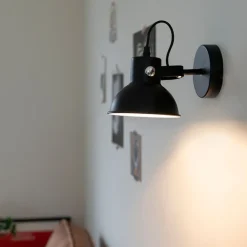 QAZQA Schlafzimmerlampen|Küchenlampen*Industrielle Wand- und Deckenleuchte schwarz kippbar - Guida